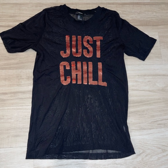 Forever 21 Tops - Sheer & Sequin “Just Chill” top